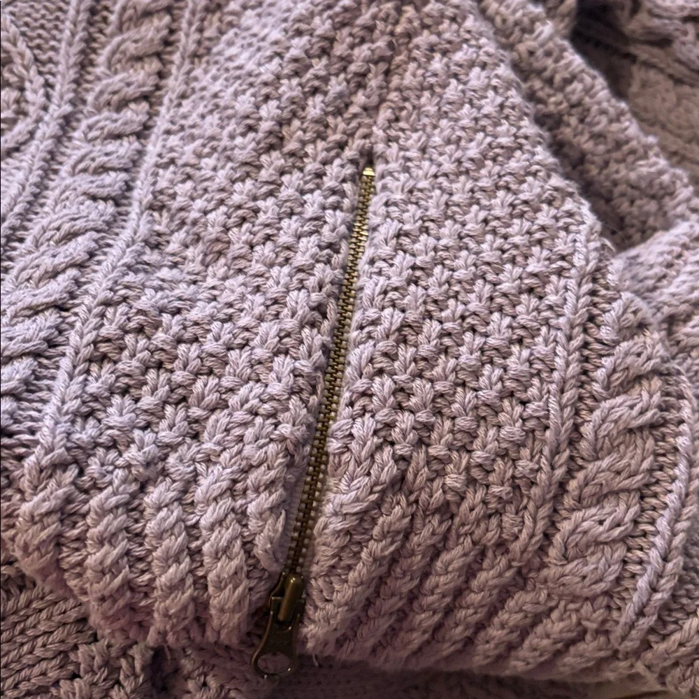 L.L. Bean Signature Light Purple Fisherman Tunic Sweater sz S - Picture 6 of 9